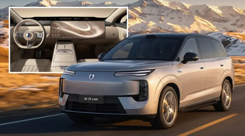 Новий електричний кросовер Denza N8 розсекретив технологічний інтер'єр