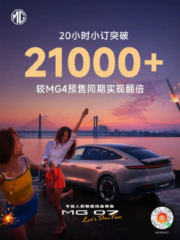 MG 07: 21 000 замовлень за 20 годин і старт продажів електрофастбека